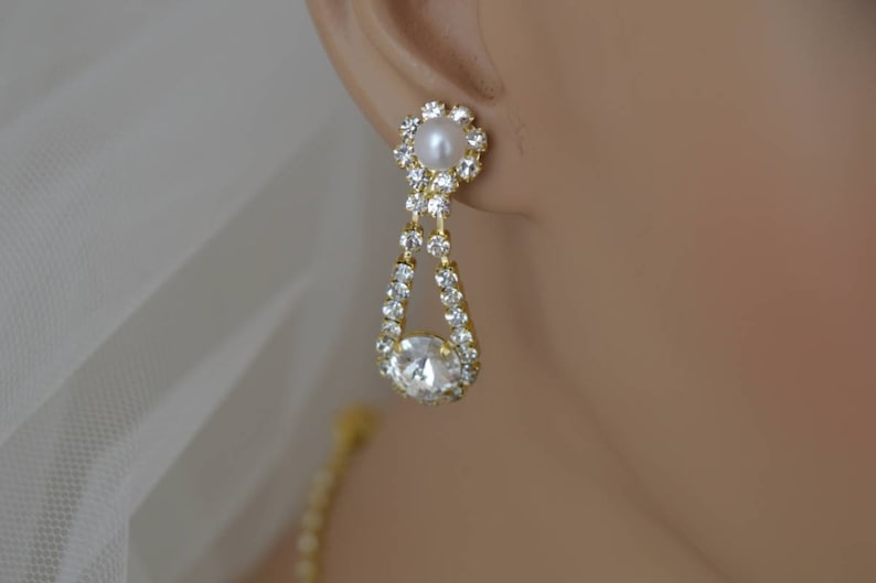 Bridal Jewellery Set,Pearl Jewelry Set,Gold Necklace,Gold Earrings,Wedding Jewelry Set,Bridal Earrings,Bridal Necklace,Personalized Gift !