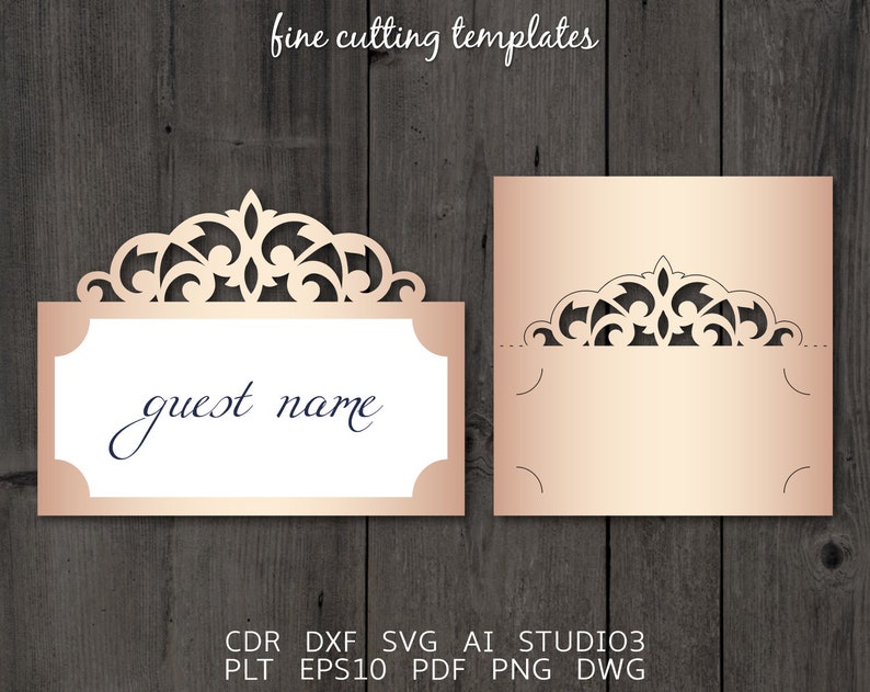 Download Wedding place card SVG crown escort card tent card table ...