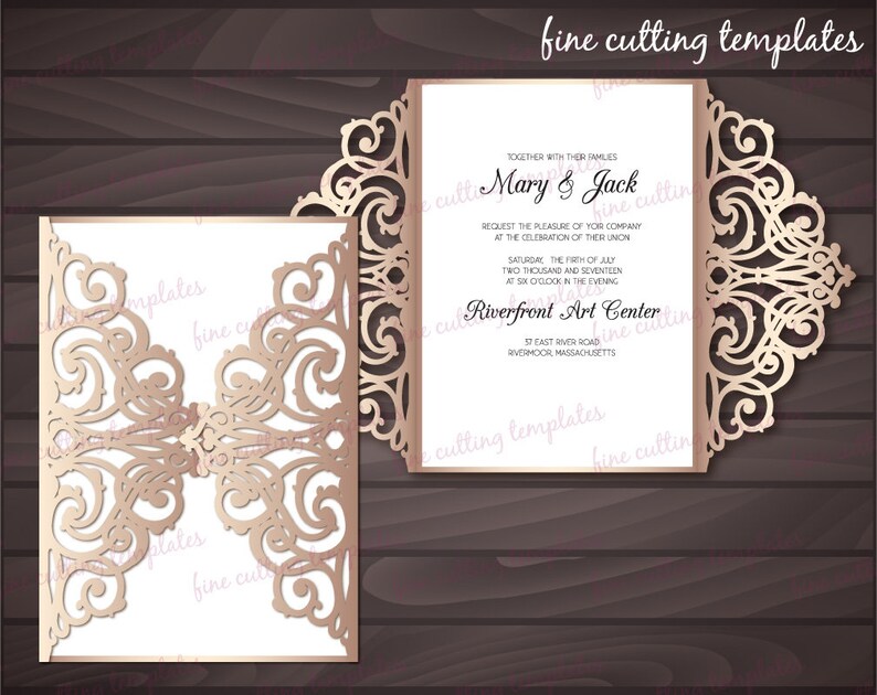 Download Paper Paper Party Supplies Tri Fold Card Svg Dxf Studio3 12 Pieces For Cricut Silhouette Cameo 5x7 And 5 7x5 7 In Laser Cut Wedding Invitation Svg Template Set