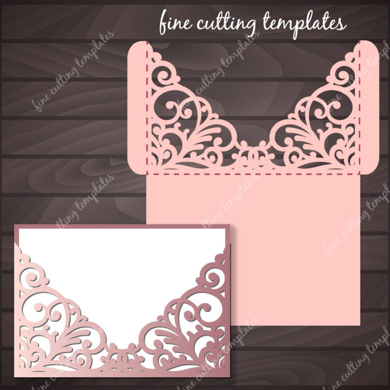 Wedding Invitation Pocket Envelope Template for Cutting Laser Etsy