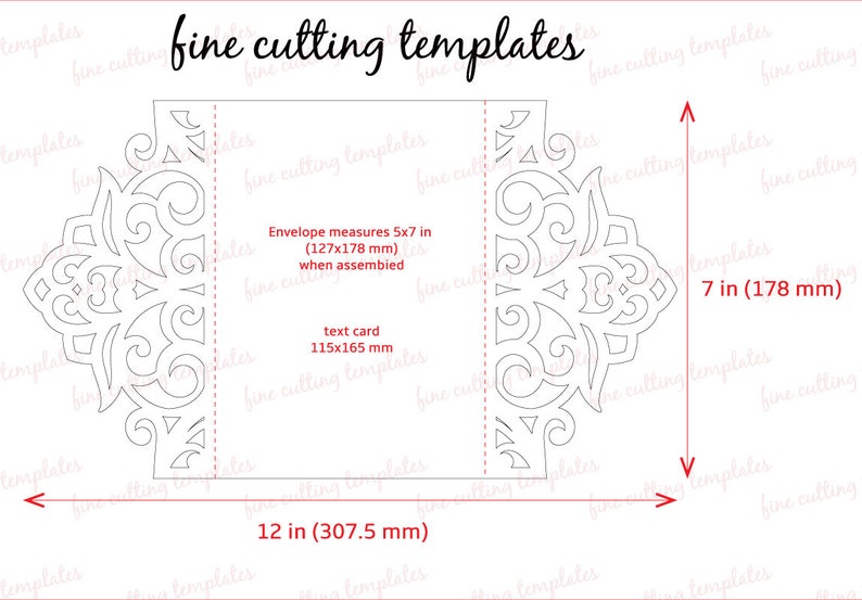 Download Wedding Invitation 5x7 SVG gate card cutting template ...