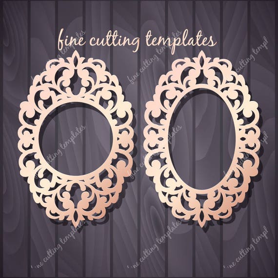 Download Vintage Oval And Round Photo Frames Svg Dxf Studio3 Etsy PSD Mockup Templates