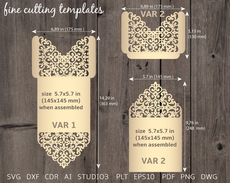 Download Lace envelope SVG Wedding Invitation template Pocket ...