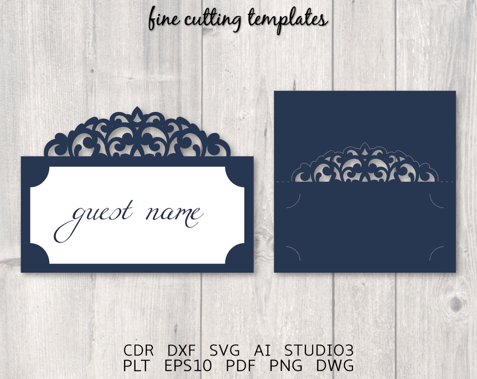 Wedding place card SVG Cricut Cameo template wedding seating Etsy