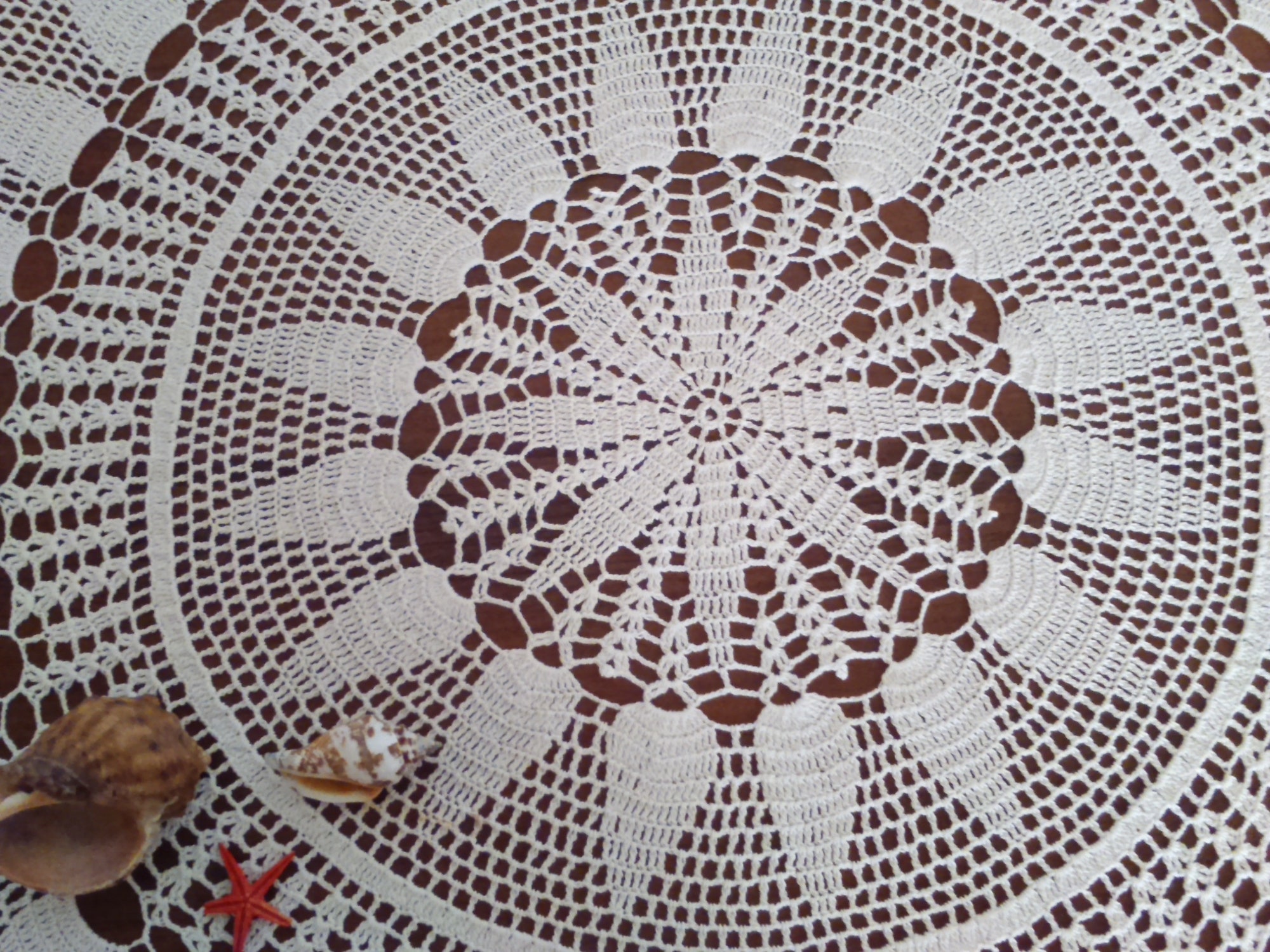 Vintage round tablecloth.