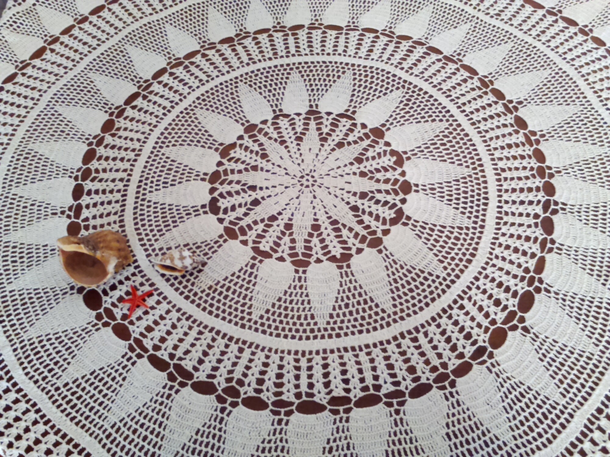 Vintage round tablecloth.