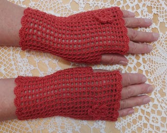 Lace Fingerless Crochet Gloves: Elegant Evening Mitts