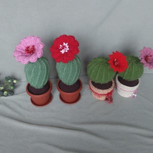 Crochet Cactus in Pot: Handmade Amigurumi Desk Plant