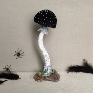 Velvet muchroom. Table centrepiece. Fall decor mushroom. Home decorating. Toadstool home decor. Gift for mushrooms lover.  Fairy mushrooms