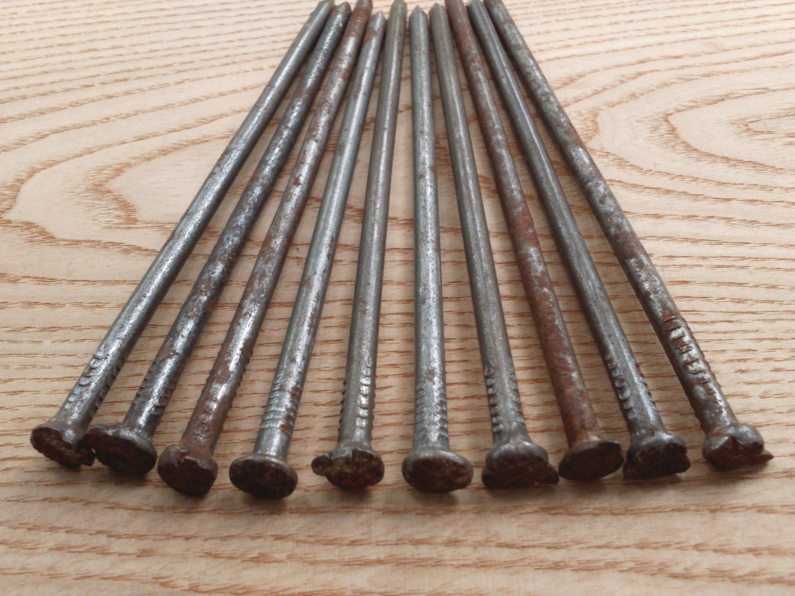 Old rusty nails. Industrial nails. Iron vintage nails. Rusty Etsy