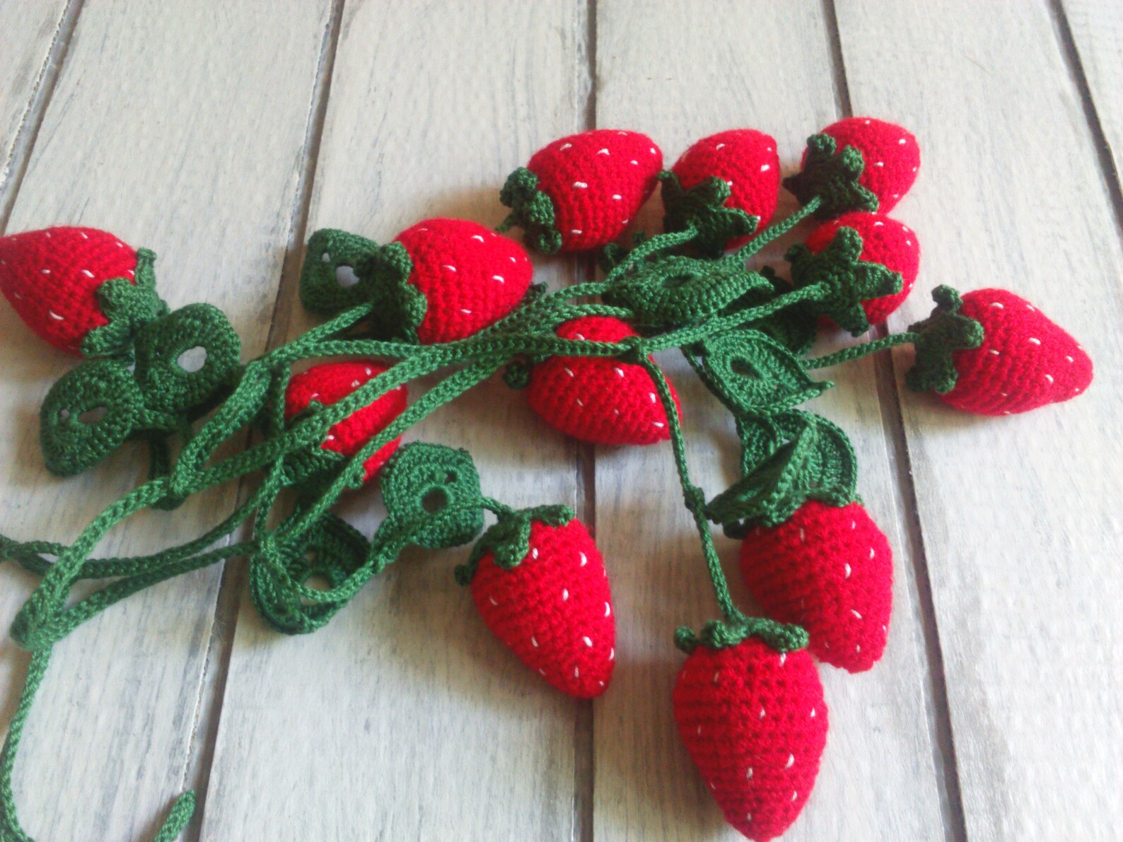 Strawberry garland summer garland summer crochet decorations Etsy