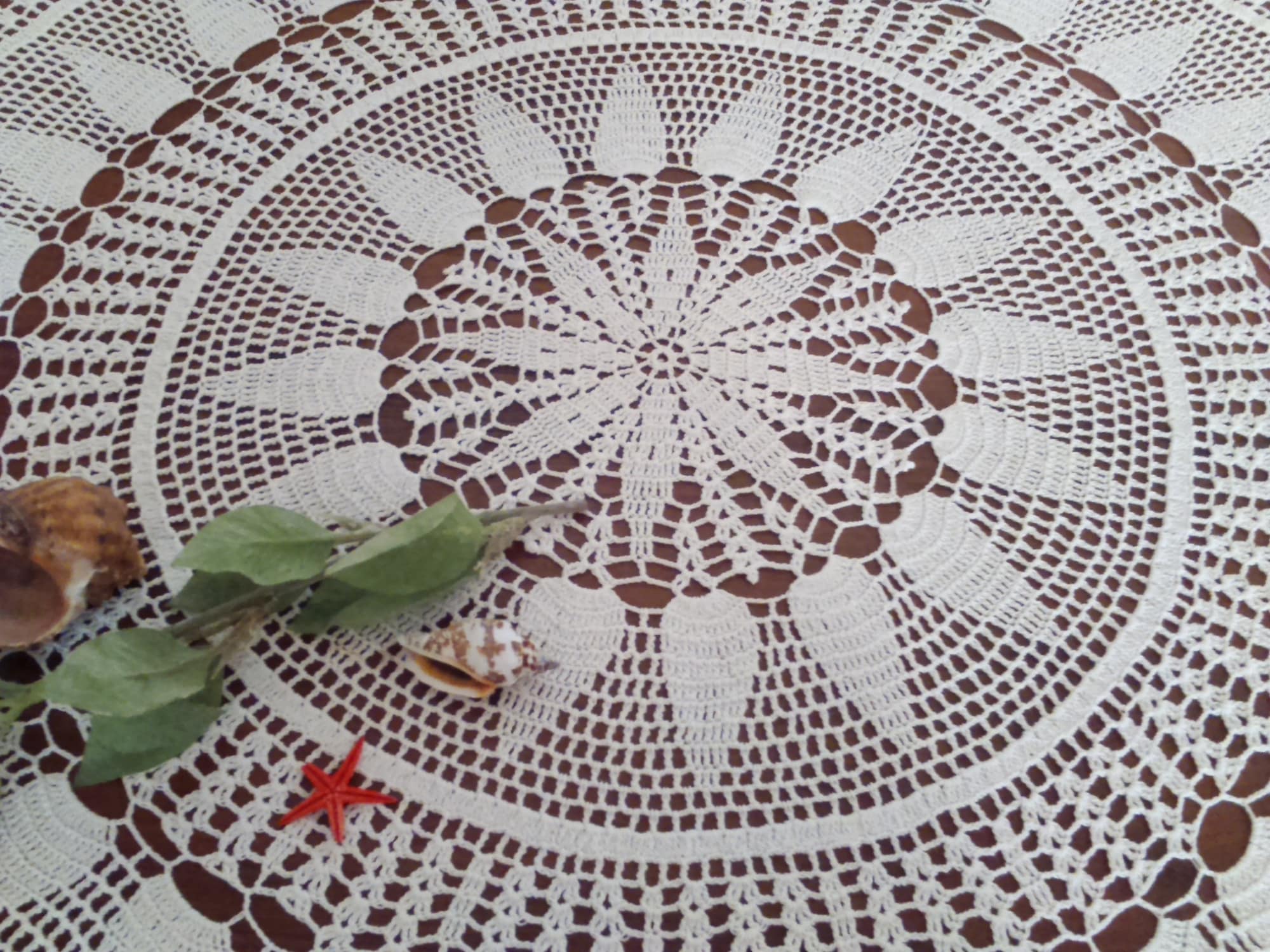 Vintage round tablecloth.