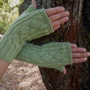 Warm fingerless gloves, wool wrist warmers, driving gloves, Christmas gift for her, womens winter accessories, long fingerless gloves