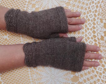 Wool Fingerless Gloves: Handmade Knit Wrist Warmers