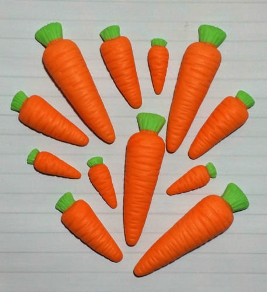 12 Carrots Edible Sugar Paste Cupcake Cake Toppers - Etsy