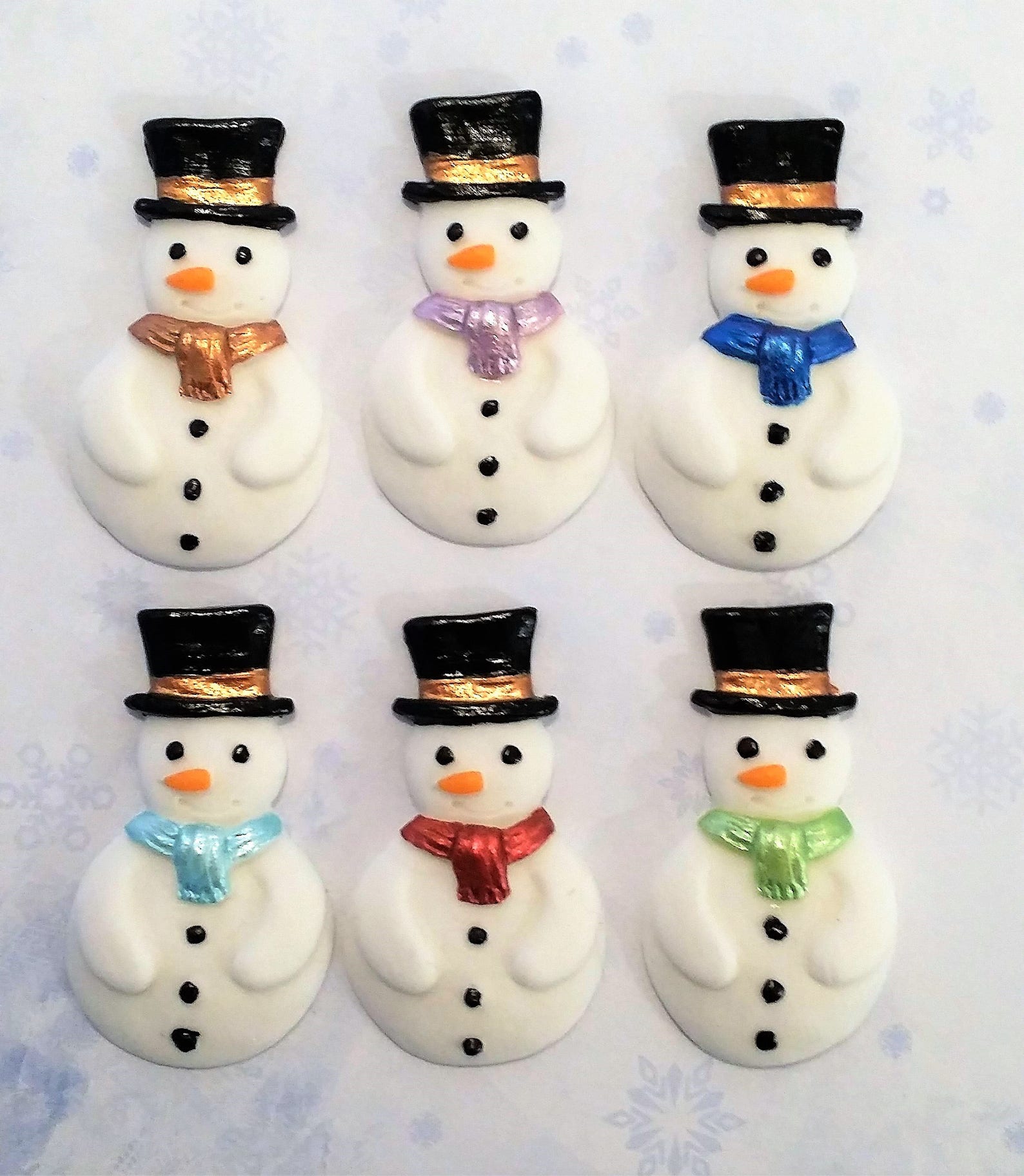 6 essbare Weihnachten Schneemann farbige Schals Kuchen Etsy