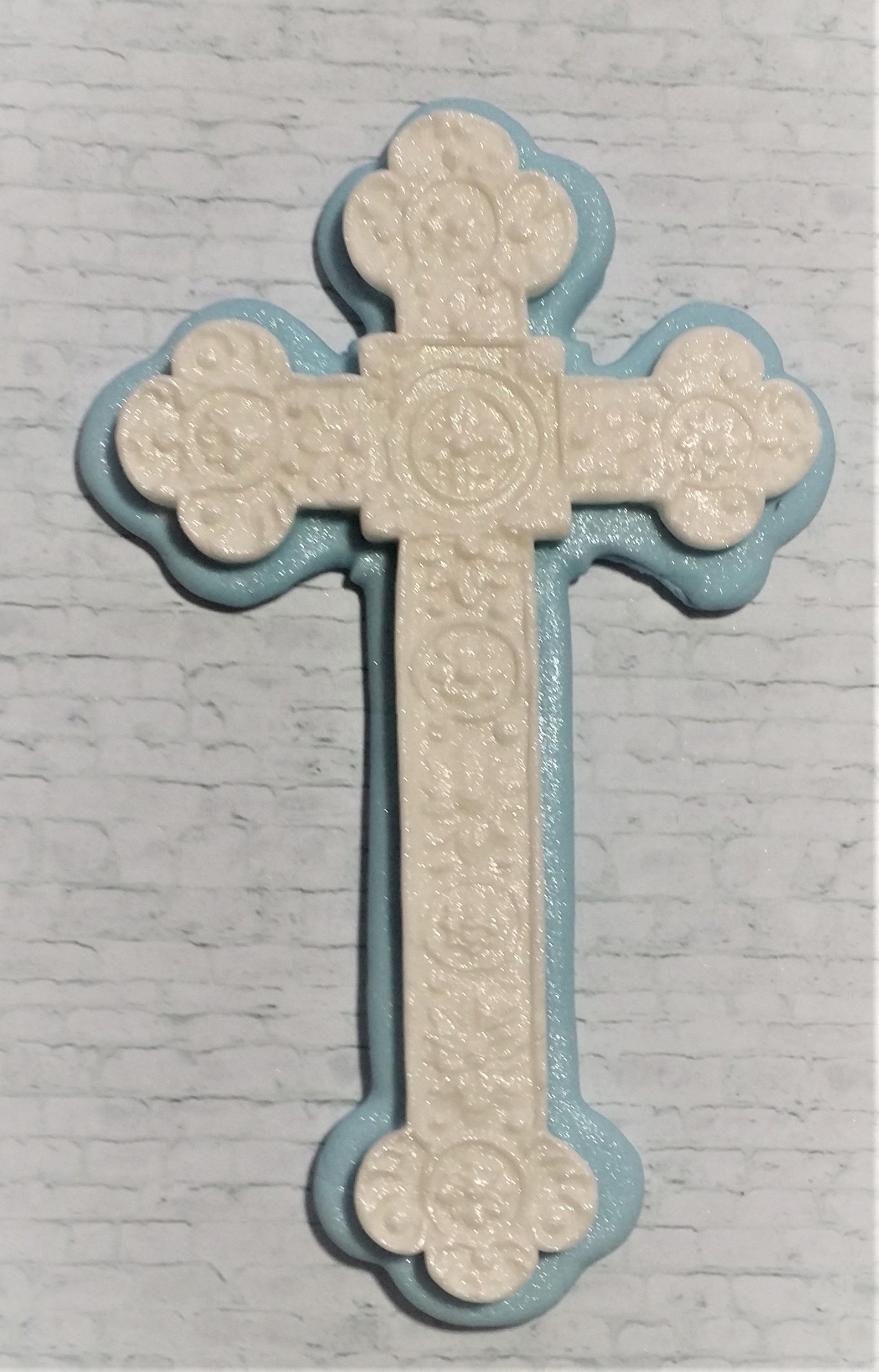 Große blaue und weiße Kreuz essbare Zucker Paste KuchenDeckel | Etsy