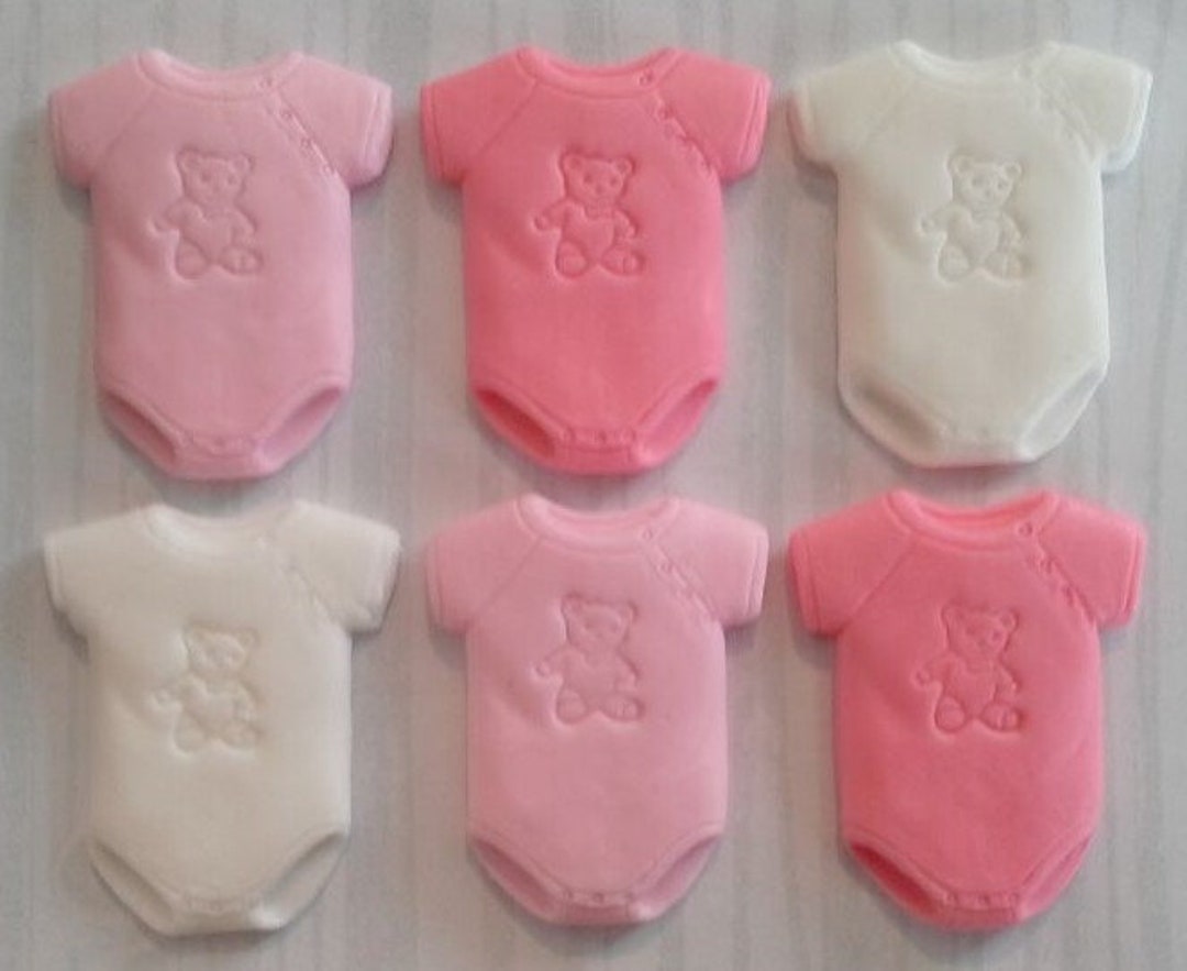 6 Baby Girl Pink Onesie Vest Edible Sugar Paste Cupcake Cake Etsy