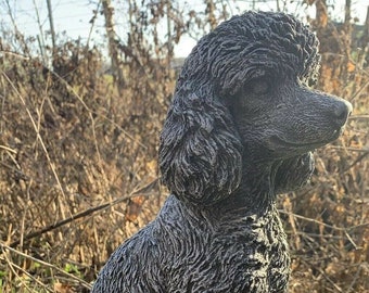 Stone Garden Large Detailed Poodle Dog Gift Black/white Ornament