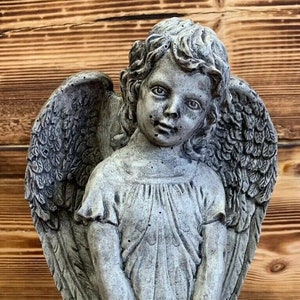 Stone Garden Cute Angel Cherub Statue Ornament - Etsy