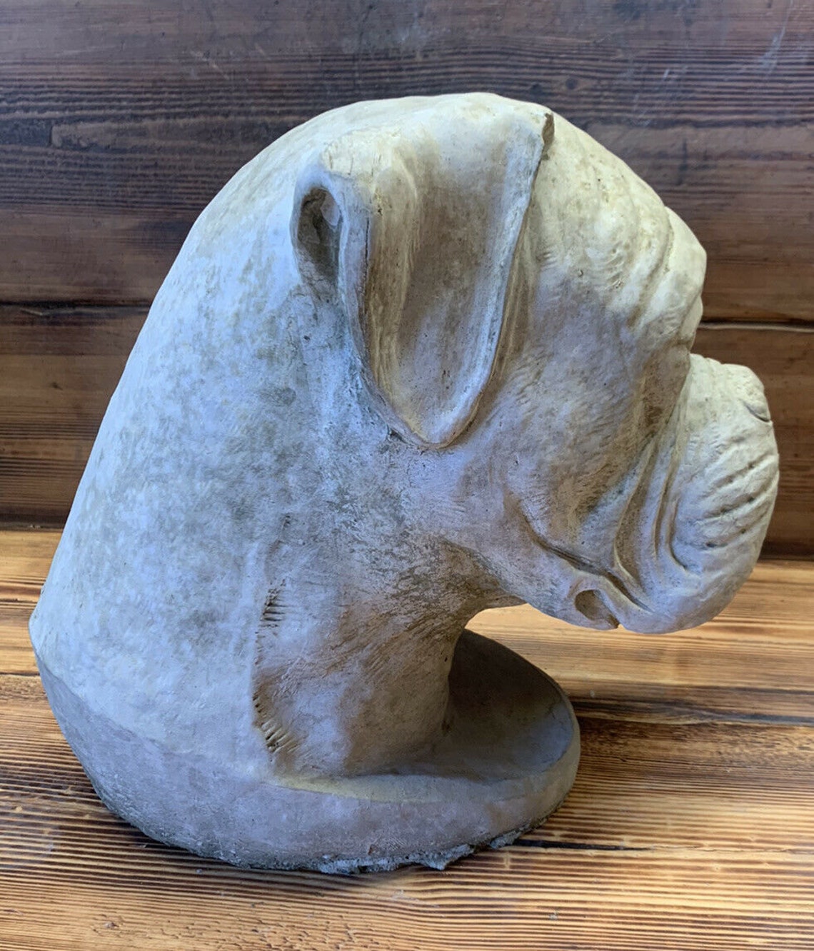 Stone Garden Large Boxer Dog Head Pillar Cap Statue Ornament Etsy