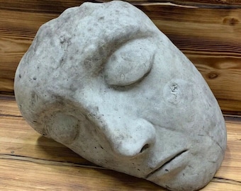 Stone Garden Beautiful Large Half Face Modern Art Statue Concrete Ornament