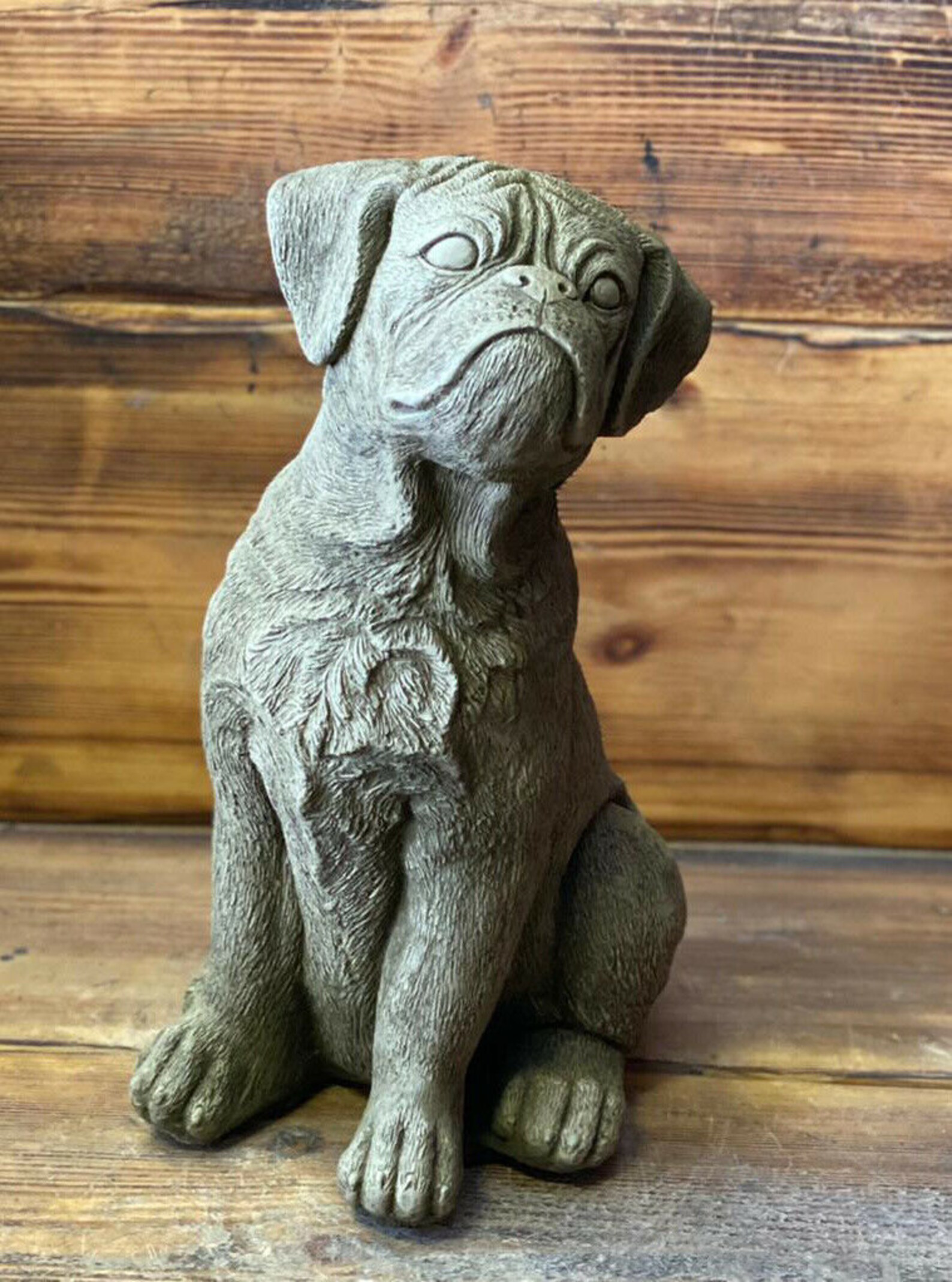 Stone Garden Large Detailed Boxer Dog Gift Statue Ornament Etsy