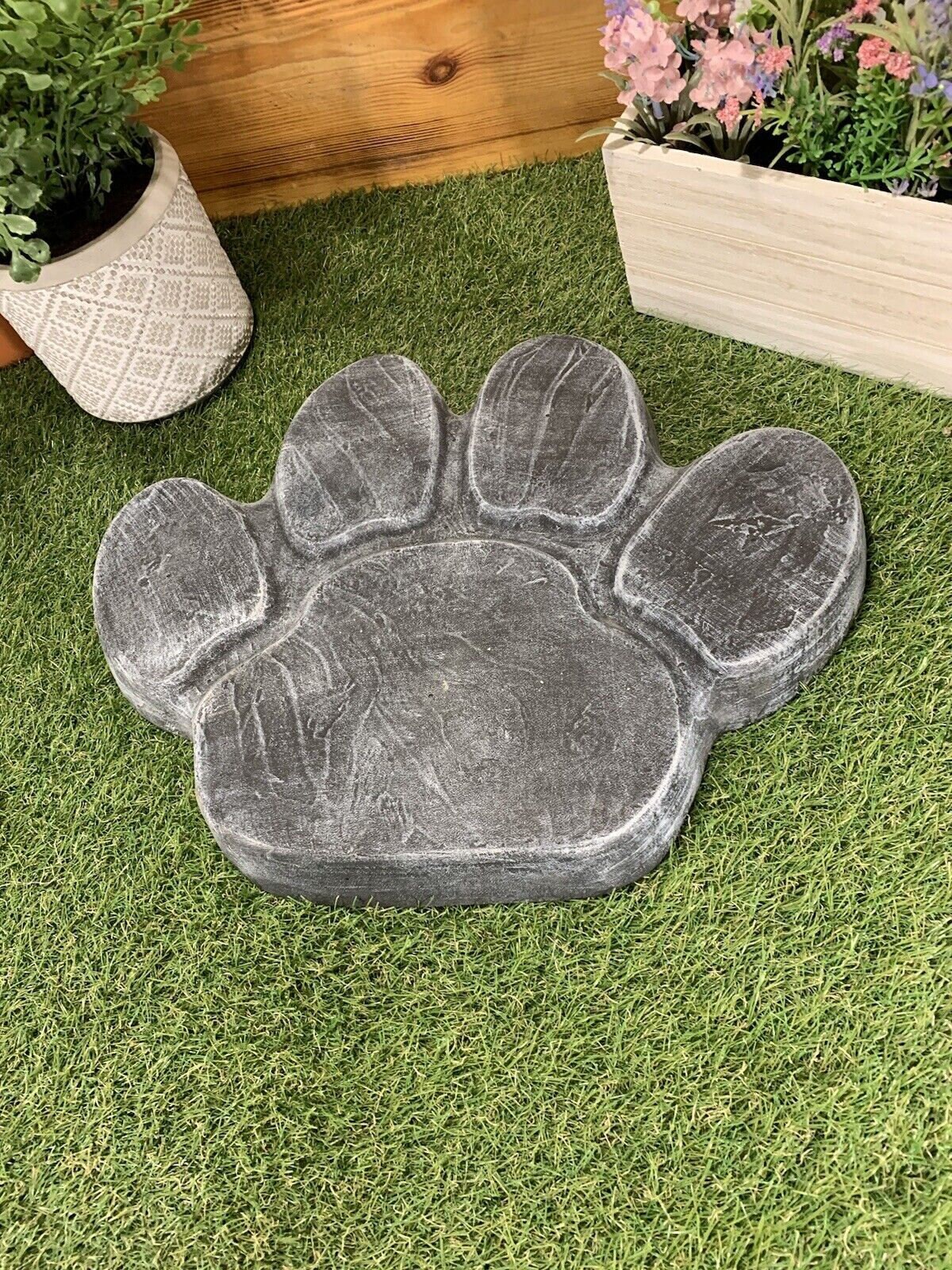 Stone Garden Large Paw Print Stepping Stone Memorial Dog Cat Etsy UK