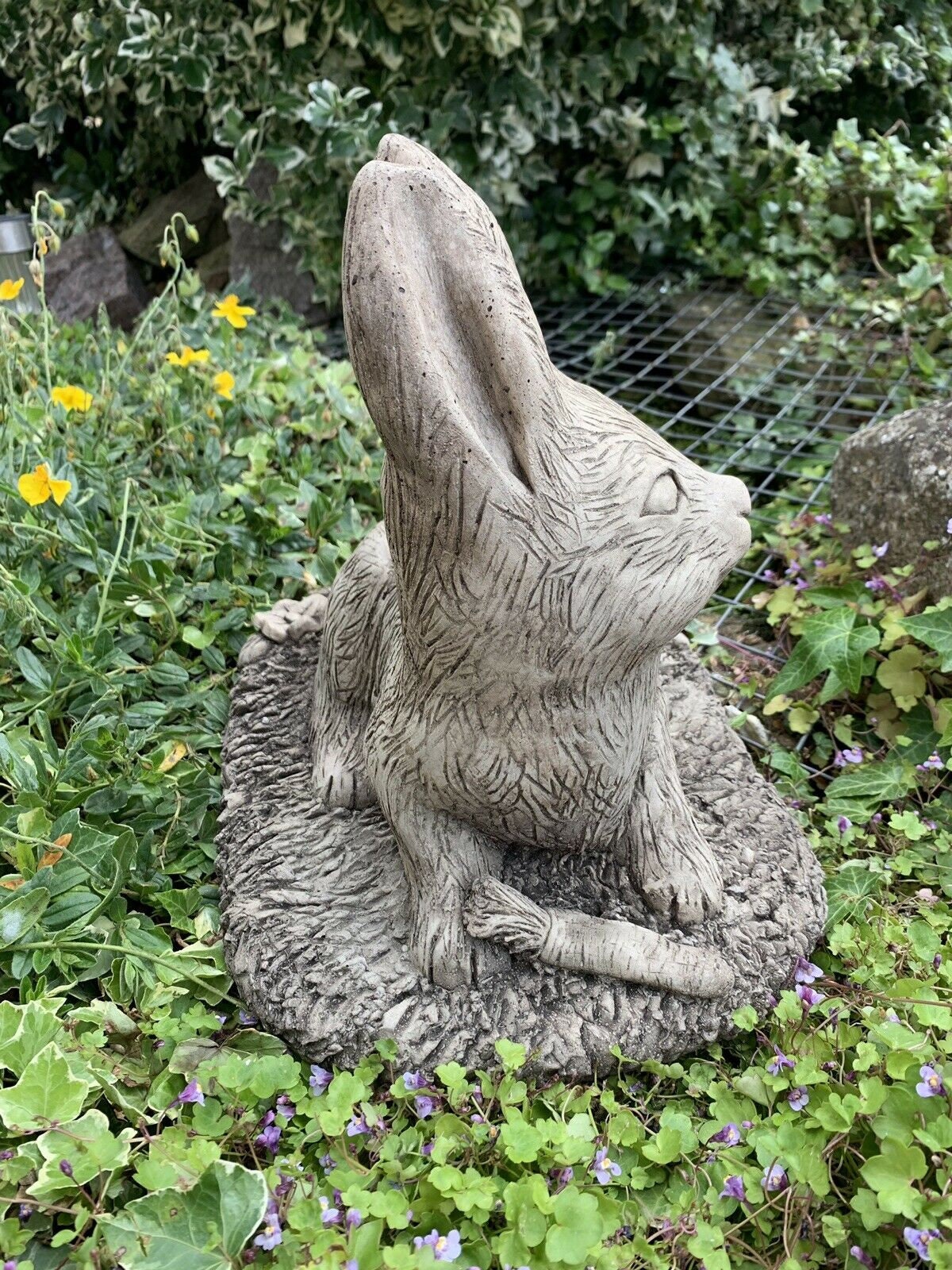 Stone Garden Large Bunny Rabbit Detailed Gift Concrete Etsy