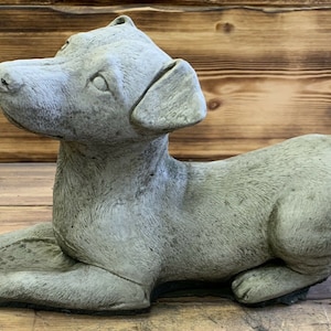 Stone Garden Laying Jack Russell Dog Statue Ornament