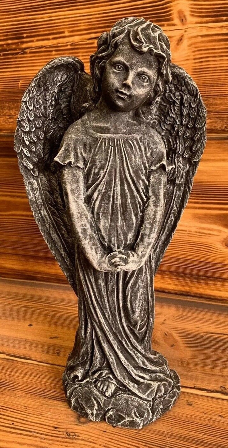 Stone Garden Cute Angel Cherub Statue Ornament - Etsy UK