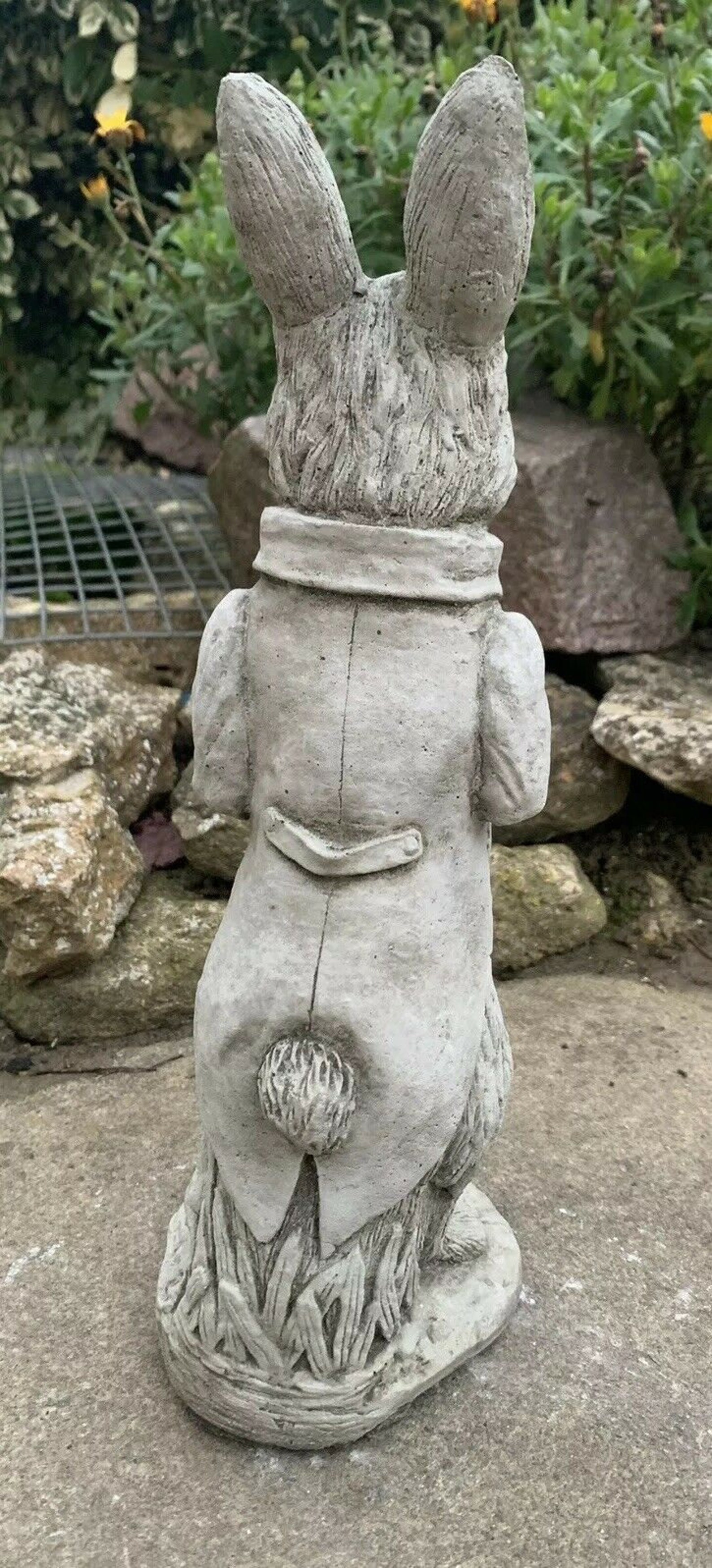 Stone Garden Peter Rabbit Hand Cast Stone Hare Statue Ornament Etsy
