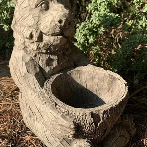 Stone Garden Detailed Bear Planter Plant Pot Ornament Gift image 3