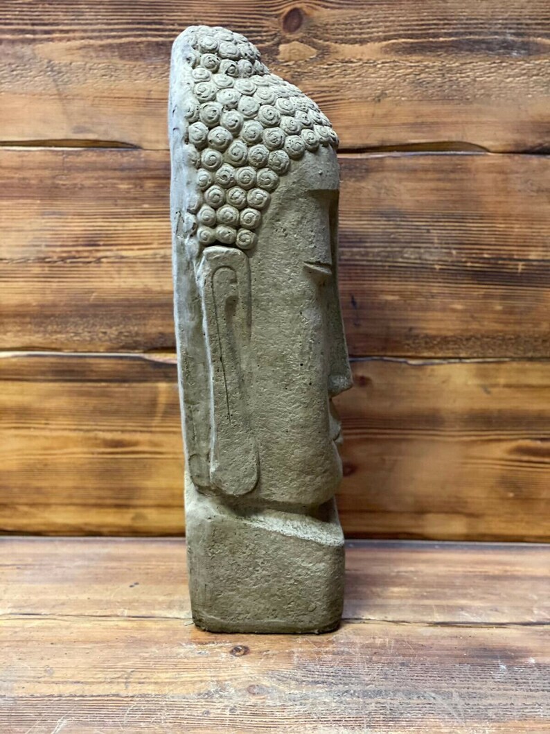 Stone Garden Extra Large Buddha Head Statue Detailed Ornament Etsy UK
