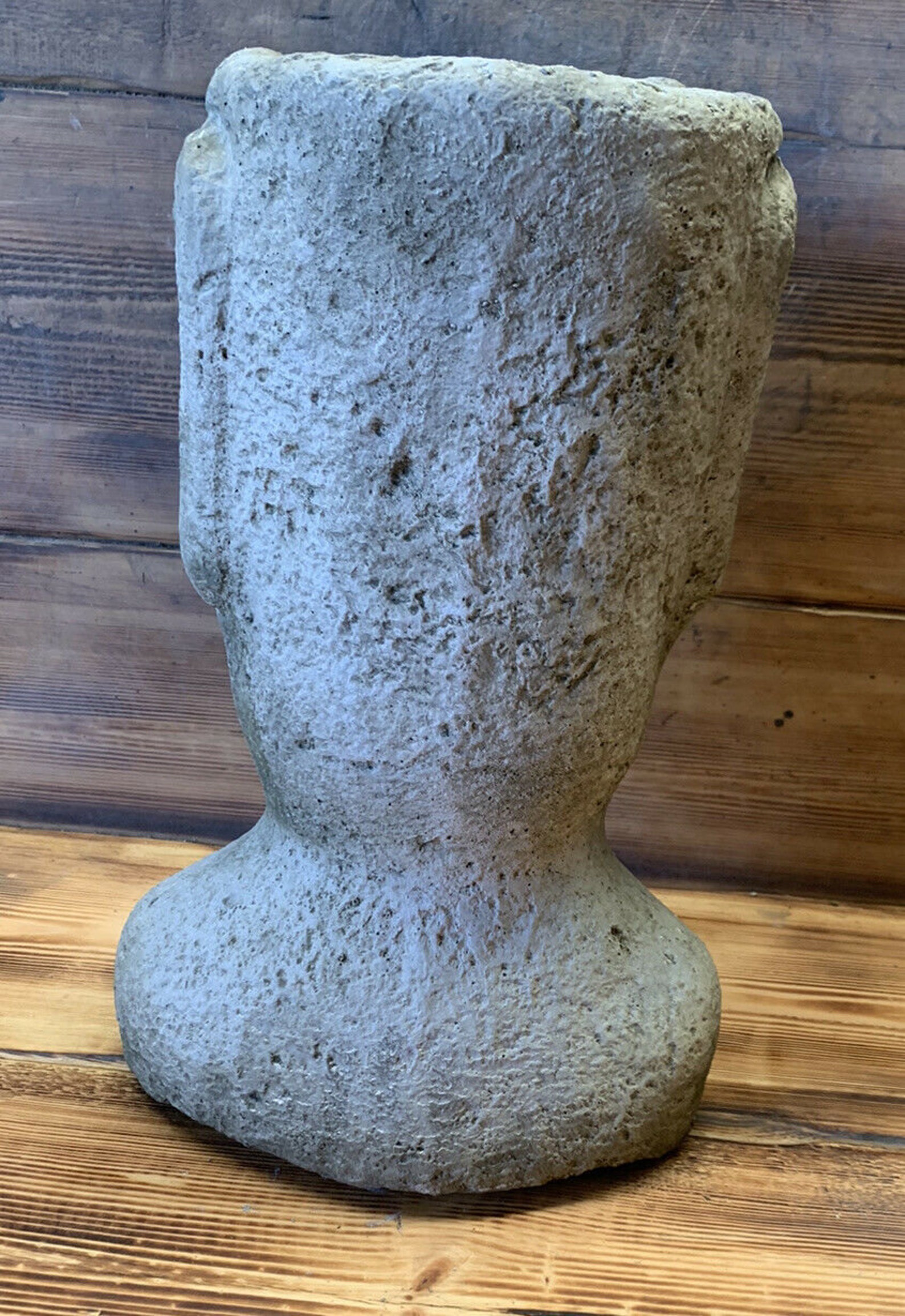 Stone Garden Easter Island Head Plant Pot Planter/ moai/ Tiki Etsy