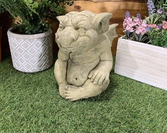 Estatua De Jardín Design Toscano Con Pájaros Y Letrero 'Herzlich Willkommen', Piedra Artificial, Tamaño Mediano