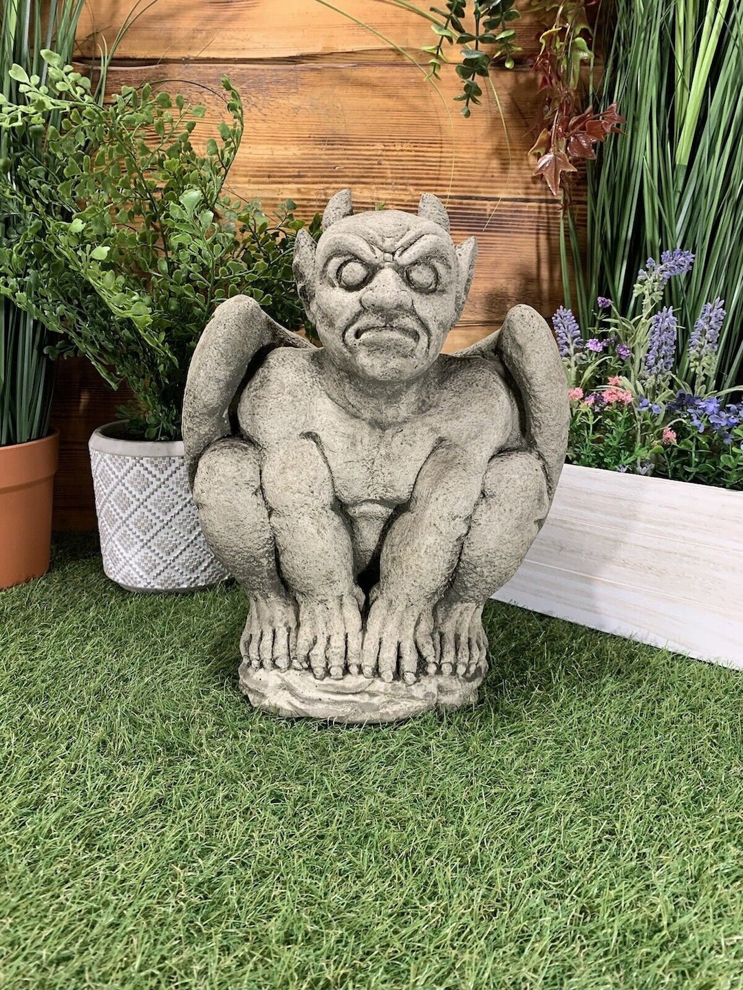 Stone Garden Gargoyle Goblin Devil Gremlin Winged Gothic