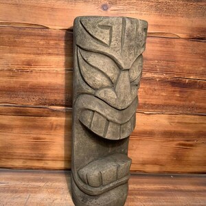 Stone Garden Large Totem Pole Easter Island African Head Tiki Statue Ornament imagem 4