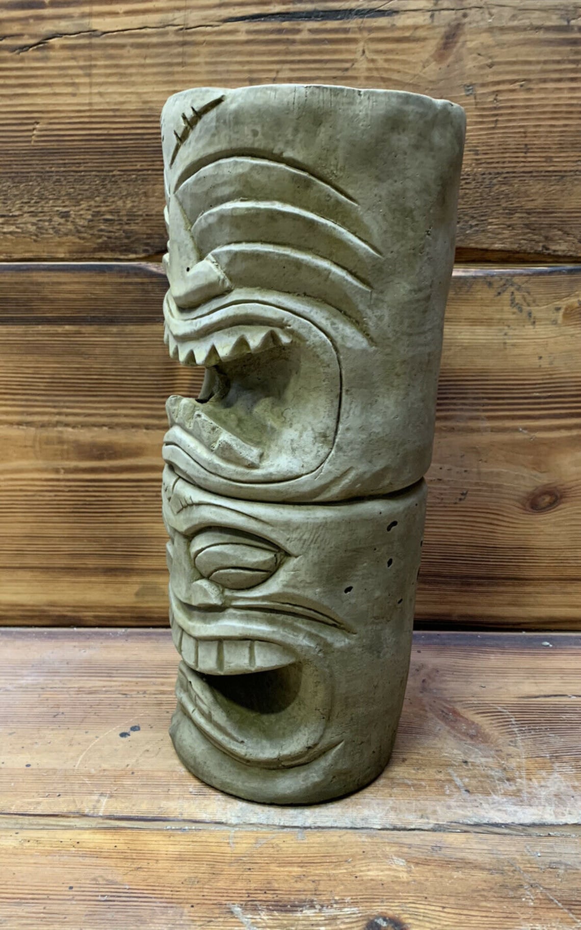 Stone Garden Totem Pole Easter Island African Head Tiki Statue - Etsy UK