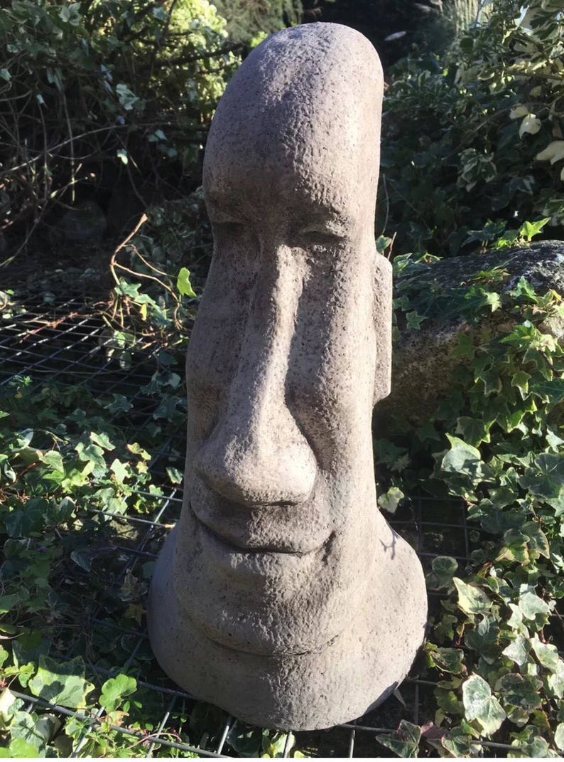 Stone Easter Island Head Statue Face MOAI/TIKI Style Garden Etsy UK