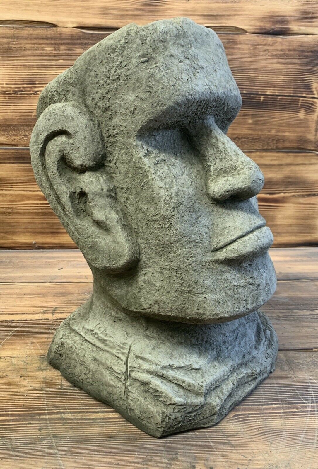 Stone Garden Large Easter Island Head Moai Tiki Head Statue Etsy