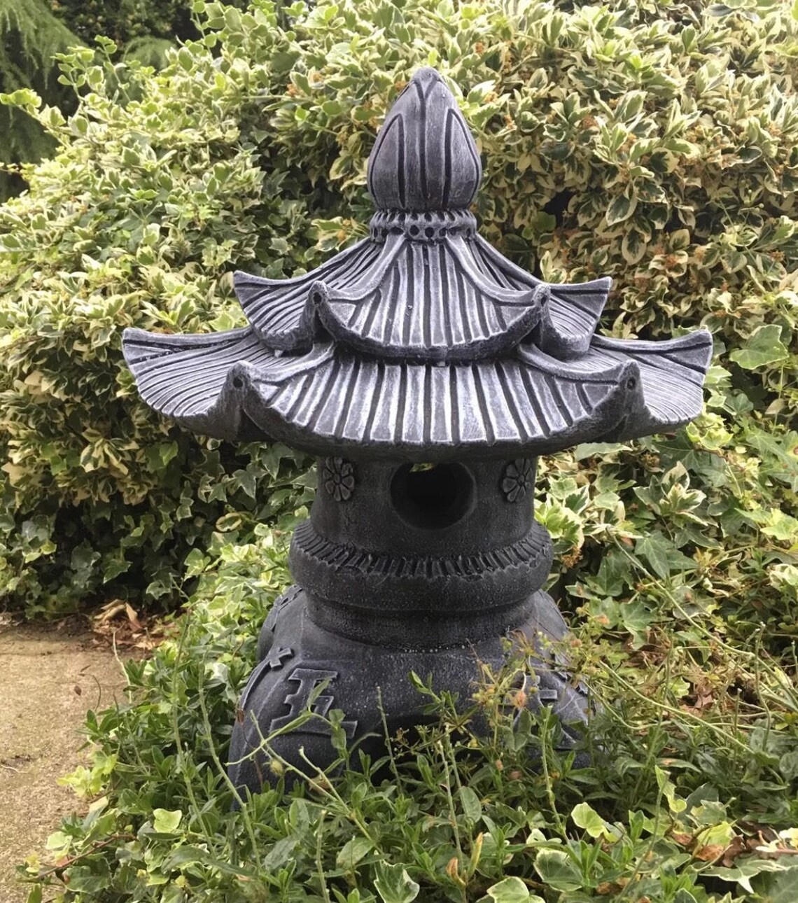 Stone Oriental Japanese Pagoda Garden Ornament Lantern Frost Etsy UK