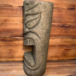 Stone Garden Large Totem Pole Easter Island African Head Tiki Statue Ornament imagem 6