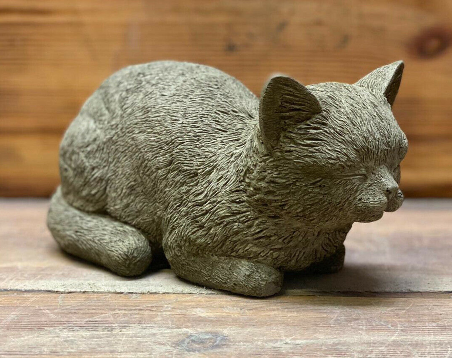 Stone Garden Small Sleeping Cat Kitten Memorial Statue Gift Etsy