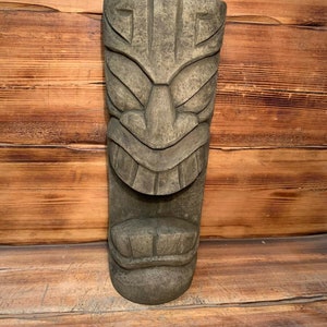Stone Garden Large Totem Pole Easter Island African Head Tiki Statue Ornament imagem 5