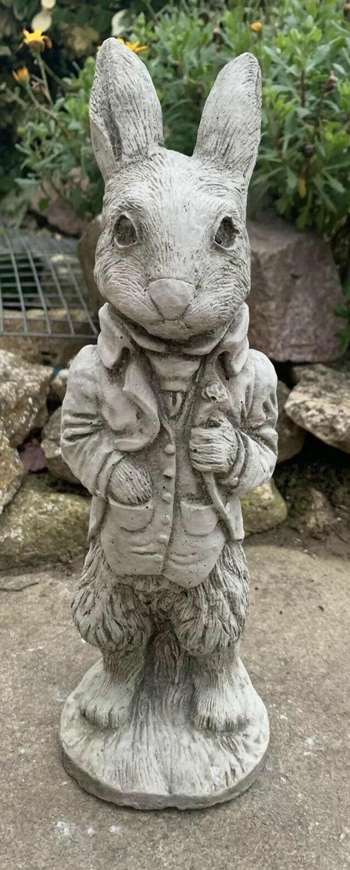 Stone Garden Peter Rabbit Hand Cast Stone Hare Statue Ornament Etsy