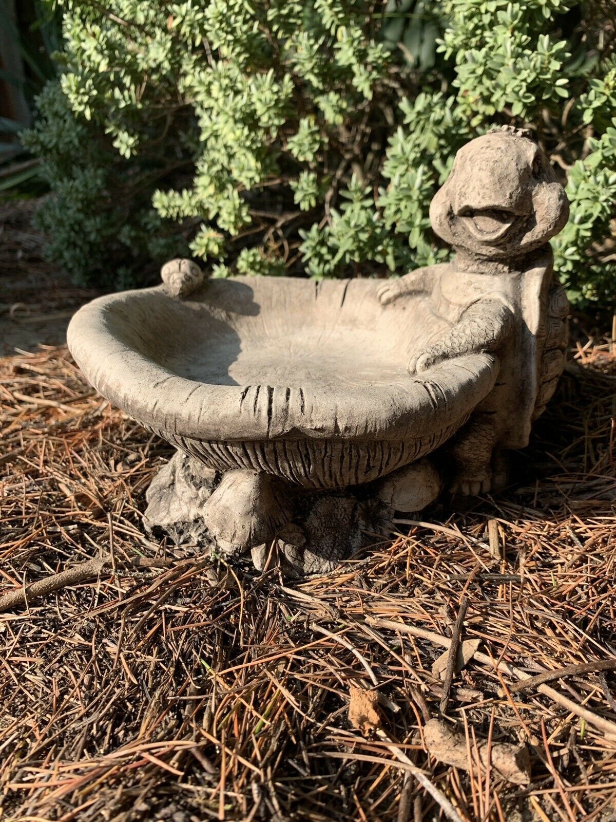 Stone Garden Turtle Bird Bath Feeder Detailed Ornament Etsy UK