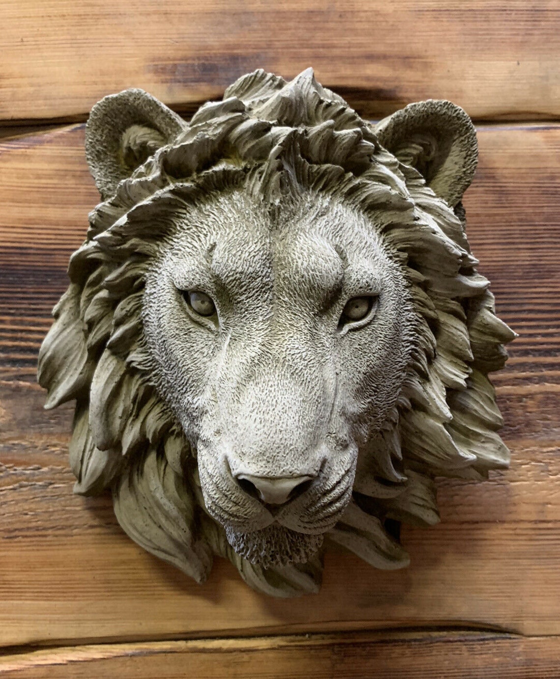 Stone Garden Small Natural Detailed Lion Head Wall Hanging Etsy UK