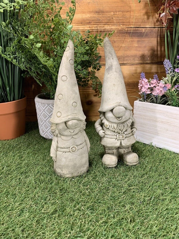 Décoration De Jardin En Pierre, Jolie Fille Et Garçon, Nain, Statue De Lutin - France