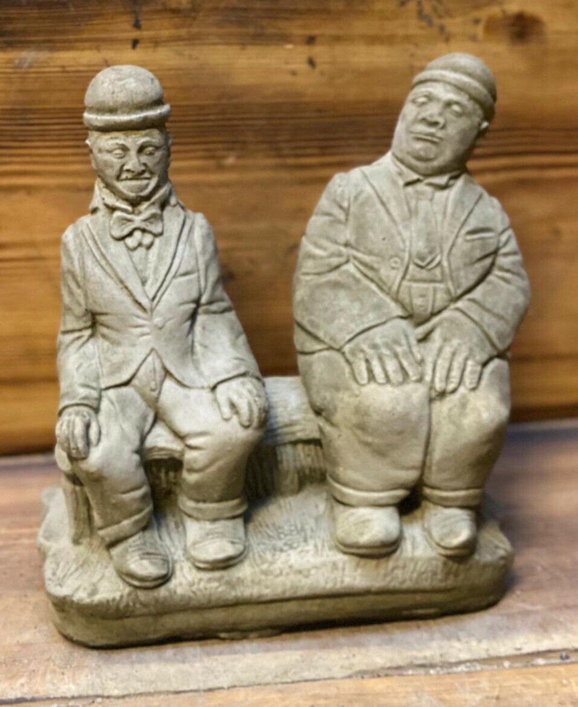 Stone Garden Laurel And Hardy Statue Gift Ornament Etsy